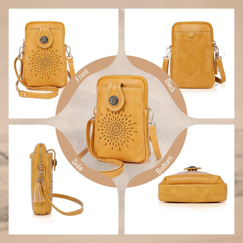 APHISON Small Crossbody Bags for Women, Lightweight Vegan Leather Cell Phone Purse, Cute Purses with Tassels - Image 4